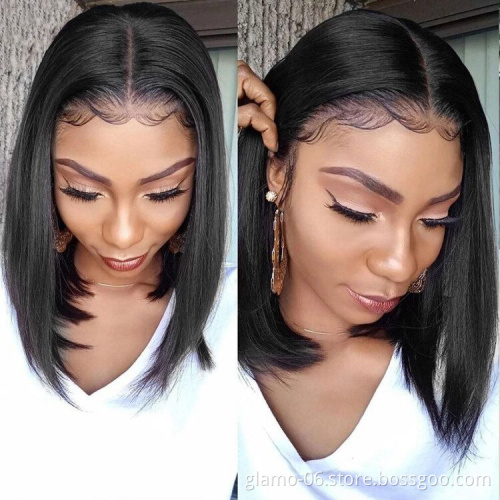 Wholesale Brazilian Bob Human Hair Lace Front Hair Wigs 13*4 100% Virgin Human Short Lace Wig